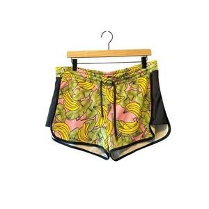 Juicy‎ Couture XL Banana Print Running Shorts Drawstring Activewear Lounge